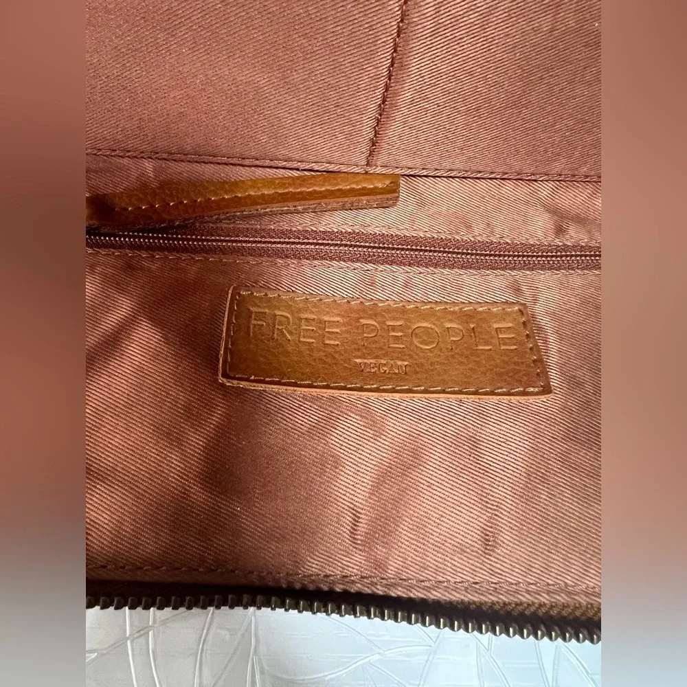 Free People Brown Leather Wristlet